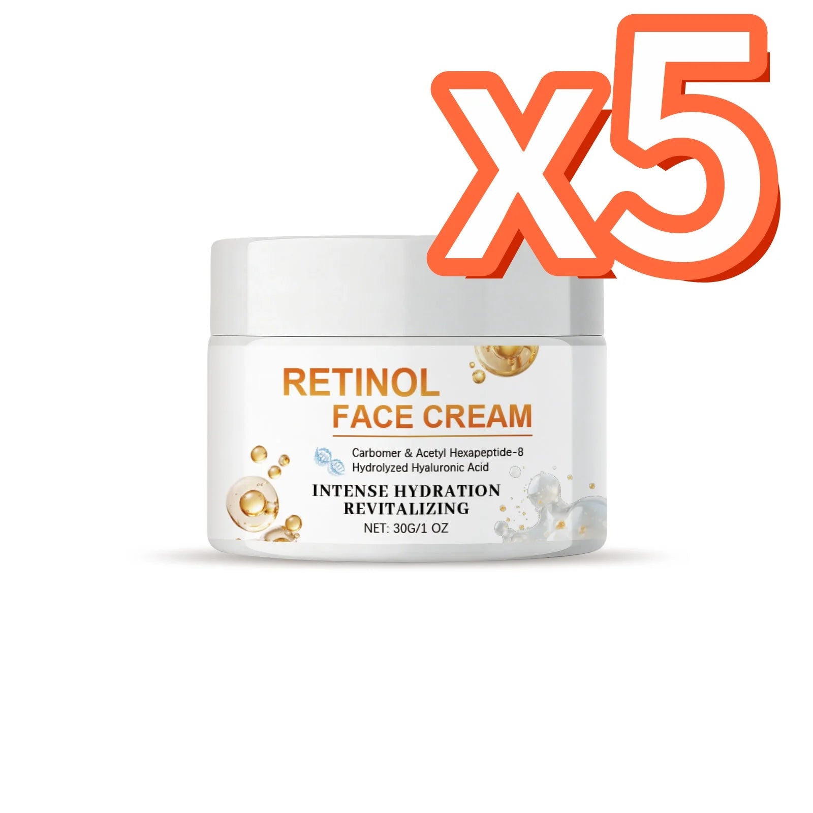 Retinol Face Cream with Hyaluronic Acid – Anti-Aging 30g Anti-Aging Face Cream Zpaxo 30g Boxed X 5PCS