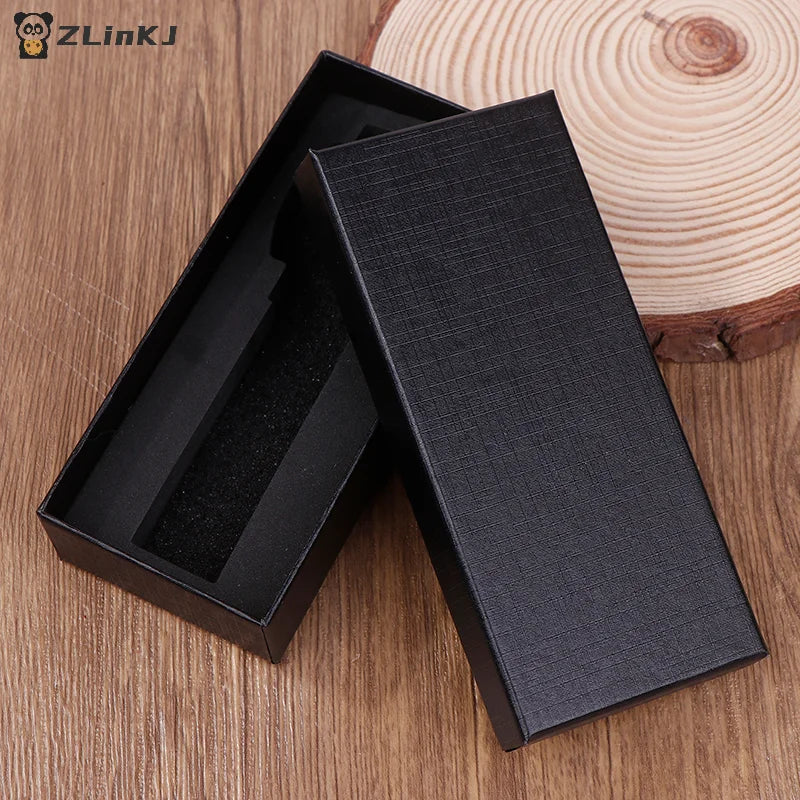 ▶1Pcs Black Rectangle Container Watch Box Travel Watches Jewelry Paper Boxes Gift Cases With Sponge Zpaxo