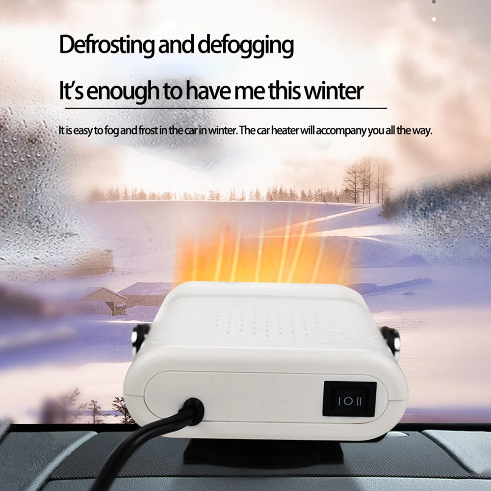 12V/24V Window Windshield Defogging Defrosting Heater Automatic Heater Non-slip Base for Car Camping Travel Winter Fast Heating Zpaxo