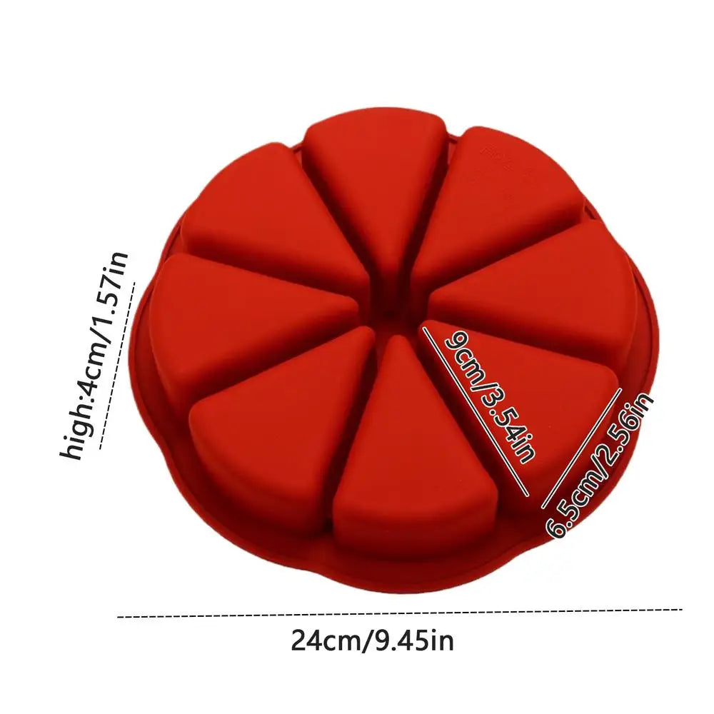 Silicone Cake Pans for Baking Non-Stick Mould for Cake Making Cornbread Making Mould 8-Cavity Triangle Scone Baking Pan Zpaxo red