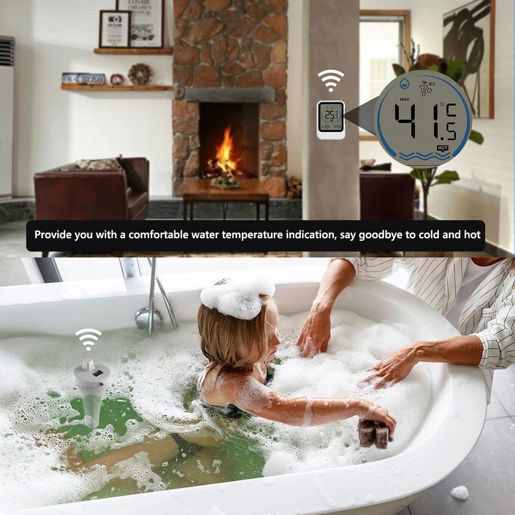 Smart Pool Thermometer Easy Read Floating Digital Ice Bath Tub Zpaxo