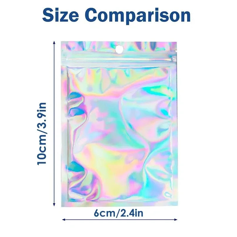 Iridescent Pearlescent Jewelry Bags Fashionable Cool Self-seal PE