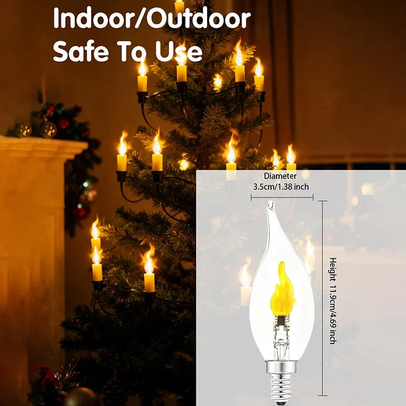 E12 E14 E27 Flickering Flame Light Bulbs LED Decoration More Zpaxo