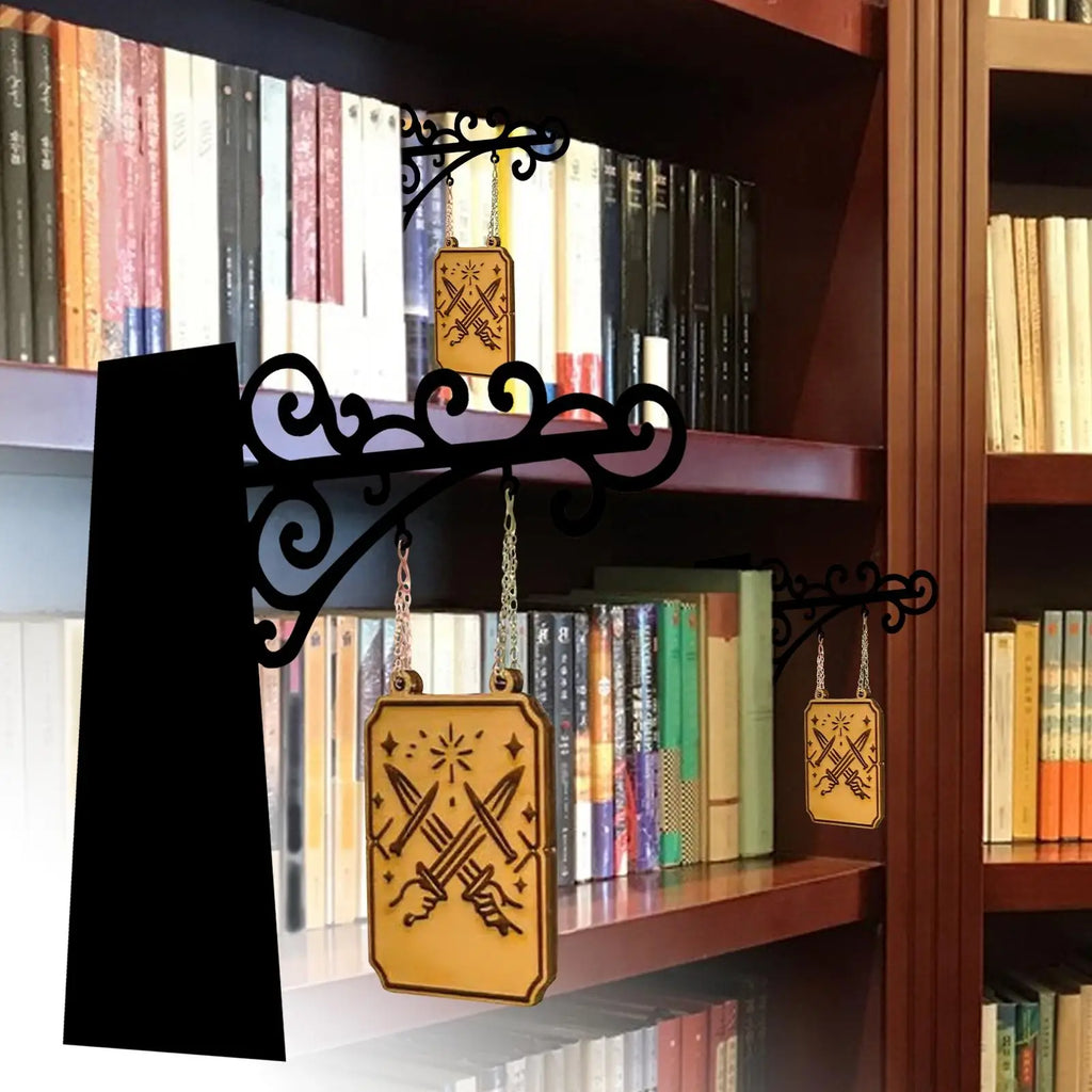 Book Nook Sign Genre Signs Brackets Bookshelf Easy Installation