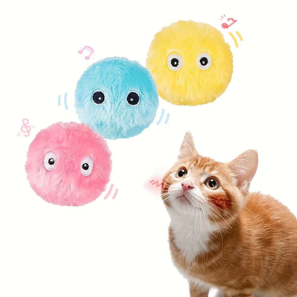 Interactive Ball Smart Cat Toys Plush Electric Catnip Training Toy