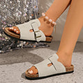 Fashion 2026 Women's Slippers Summer Adjustable Buckles Flat Sandals Zpaxo GRAY 41