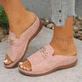 2025 Women Slippers Casual Thick Heel Sandals Large Size Metal Buckle Fish Mouth Slippers Fashionable Roman Shoes Slides Women Zpaxo Pink 43