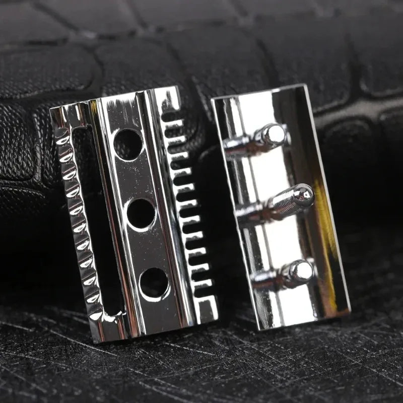 2026 YAQI Razor Head "The FLIPSIDE by YAQI" A Dual Comb Dual Aggression Level Mens Razor Head In Chrome Zpaxo