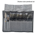 24 Nylon Brush Silver Gray Rod Pen Curtain Oil Gouache Artistic Zpaxo B