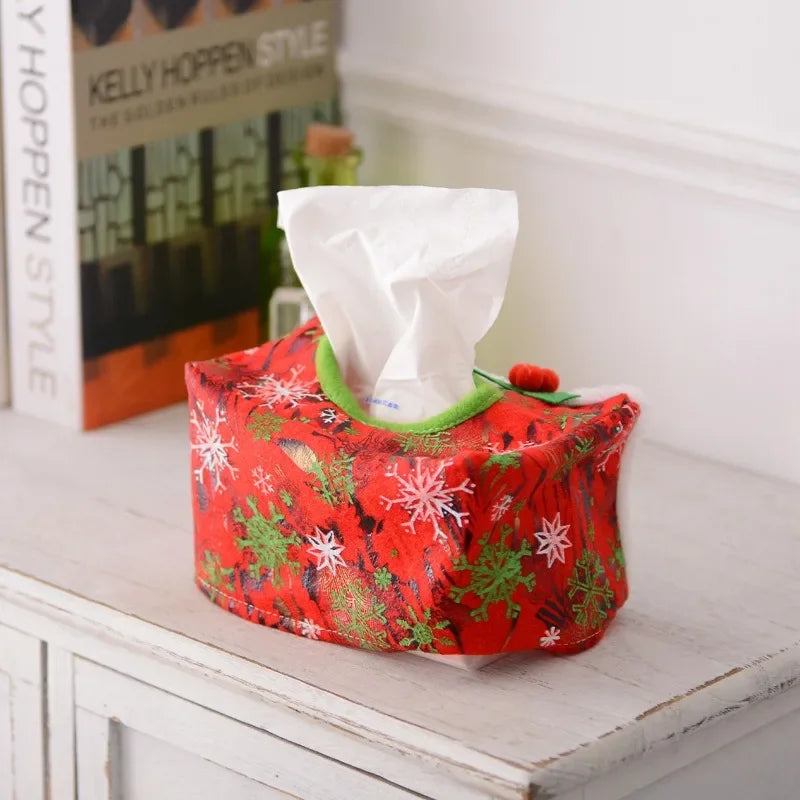 Christmas Tissue Paper Holder – Festive Tabletop Ornament Decor Christmas Tabletop Decor Zpaxo