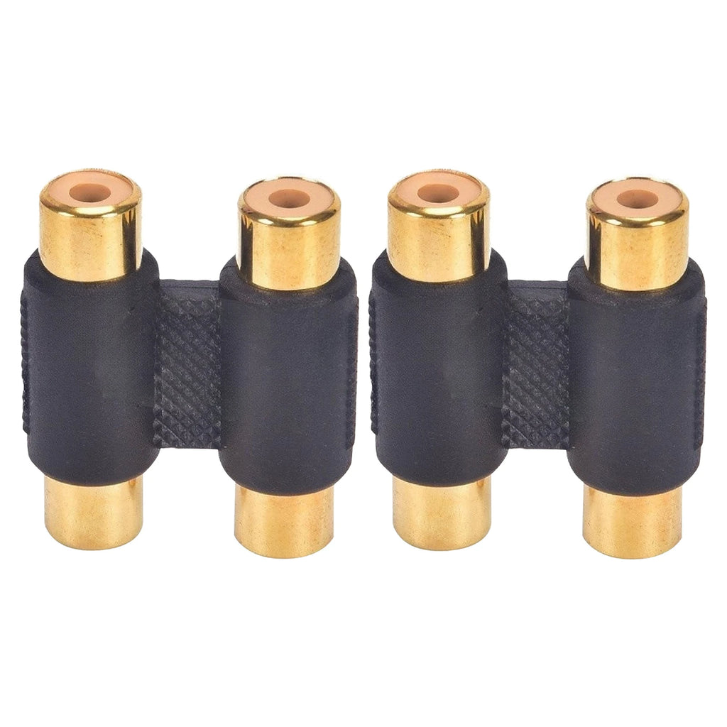 Dual 2 Head RCA Female Coupler Audio Adapter Connector Phono Video