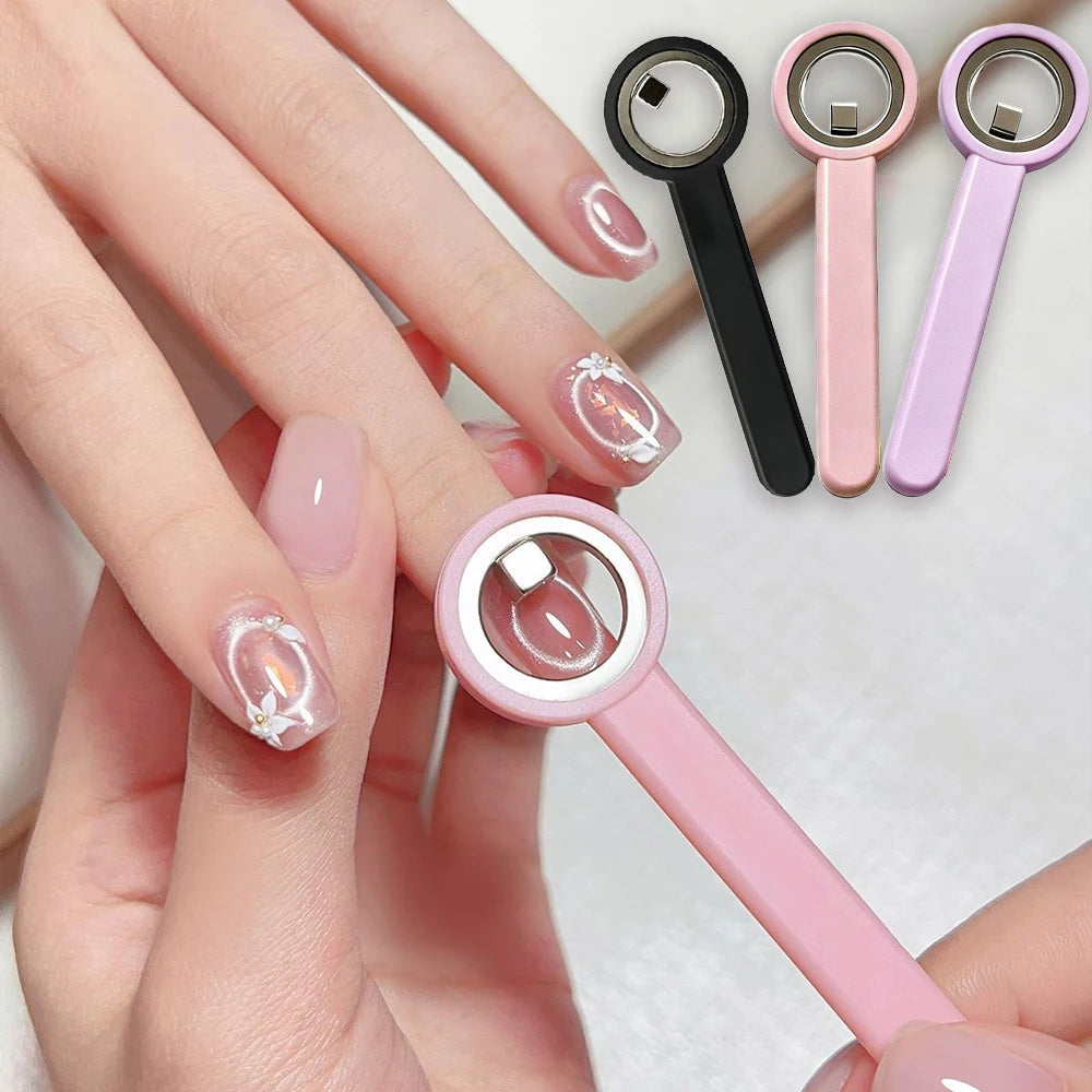 Ring Cat Eye Magnet With Silicone Handle Hollow Hole Magnetic Tool for Nail Art Beginner-Friendly Strong Magnetism Force Helper Zpaxo