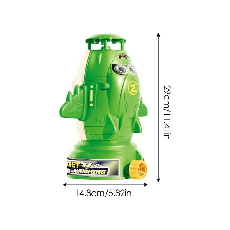Space Rocket Sprinkler Cute Yard Outside 360 Rotating Shape Zpaxo