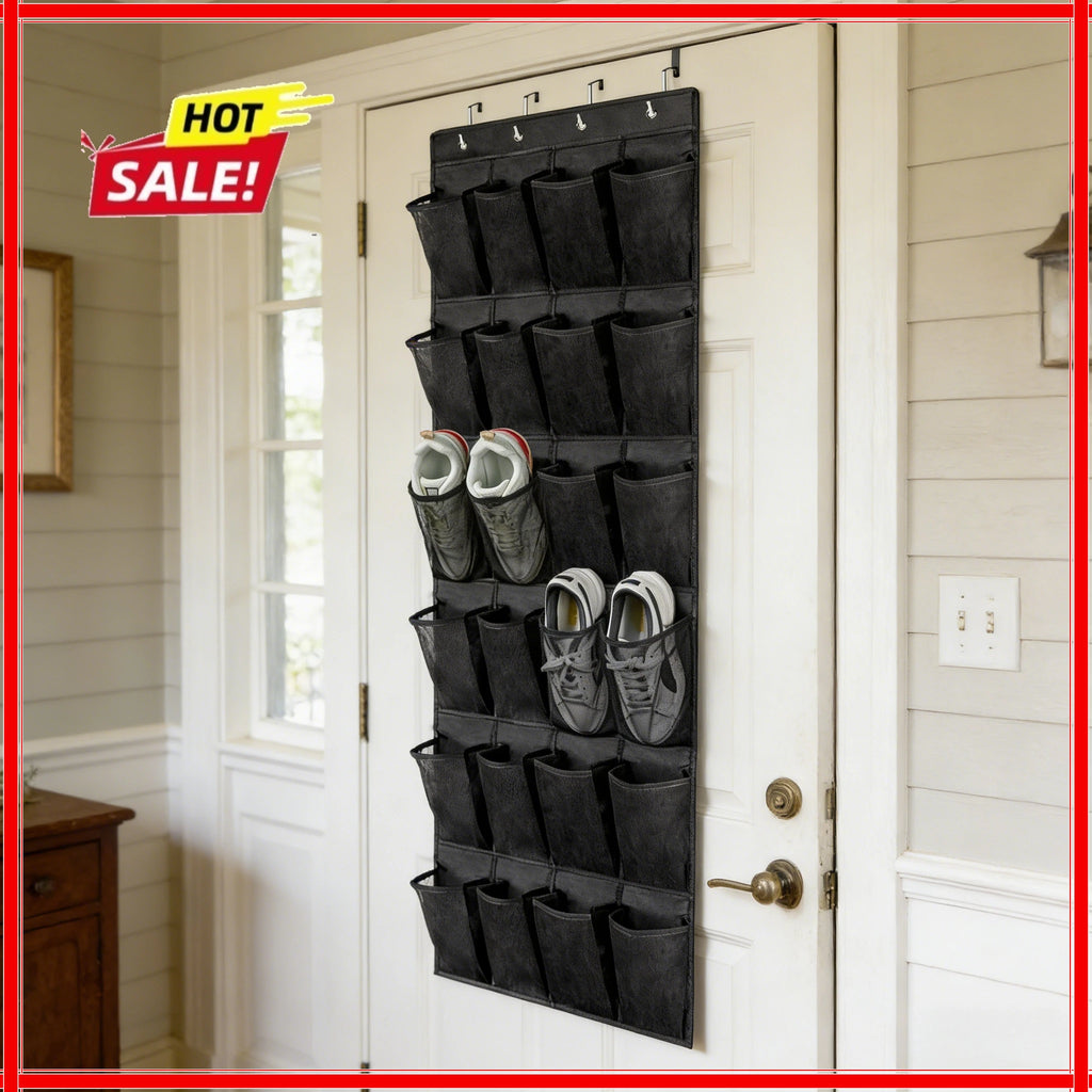 Over The Door Shoe Organizer – 24 Large Mesh Pockets Hanging Rack Hanging Shoe Organizer Zpaxo