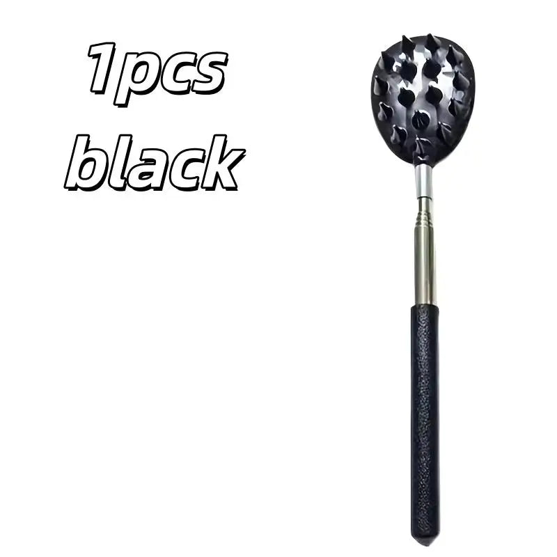 1pcs Extendable Cactus Back Scratcher – Heavy Duty PVC, 2 Spike Sizes, One-Handed Adjustable for Home & Travel Zpaxo 1pcs black