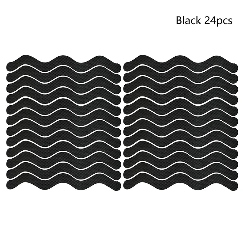 24Pcs/Package Transparent Anti-Slip Stickers For Bathroom Floor And Shower - Bathtub Floor Safety Anti-Slip Strips Zpaxo Black