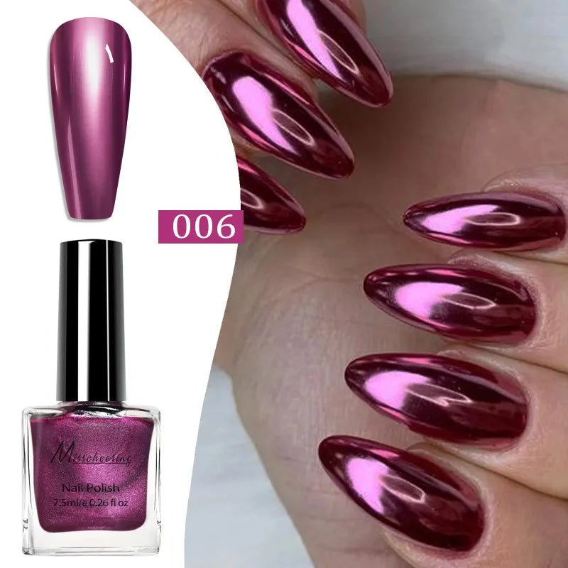 12 Colors Metal Mirror Effect Nail Polish Lasting Quickly Drying Art Zpaxo 06