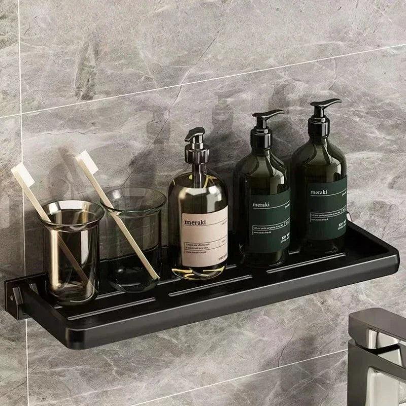 Bathroom Shelves Wall Mounted Foldable Shelf Waterproof Metal Shower