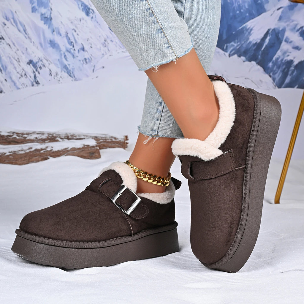 Women Ankle Boots 2025 New Warm Fashionable Boots Outdoor Comfortable Shoes for Women Winter Thickened Fluff Snow Boots Ladies Zpaxo