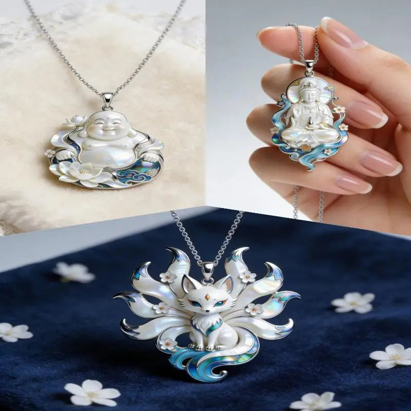 1 Nine-tailed Fox Enamel Pendant Necklace Phone Bag Charm Women Zpaxo 3pcs A7