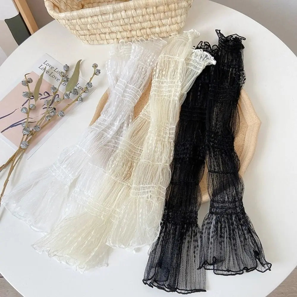 High Quality Polka Dot Lace Lace Arm Sleeves Fingerless Breathable Arm Cover Sun Protection Fake Cuff Summer Zpaxo