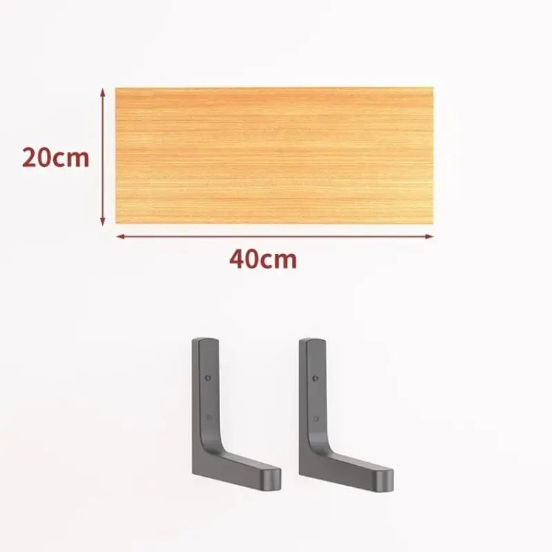 Wall Shelves Floating Wood Water Resistant-space Saving Storage Zpaxo Khaki 20X40CM