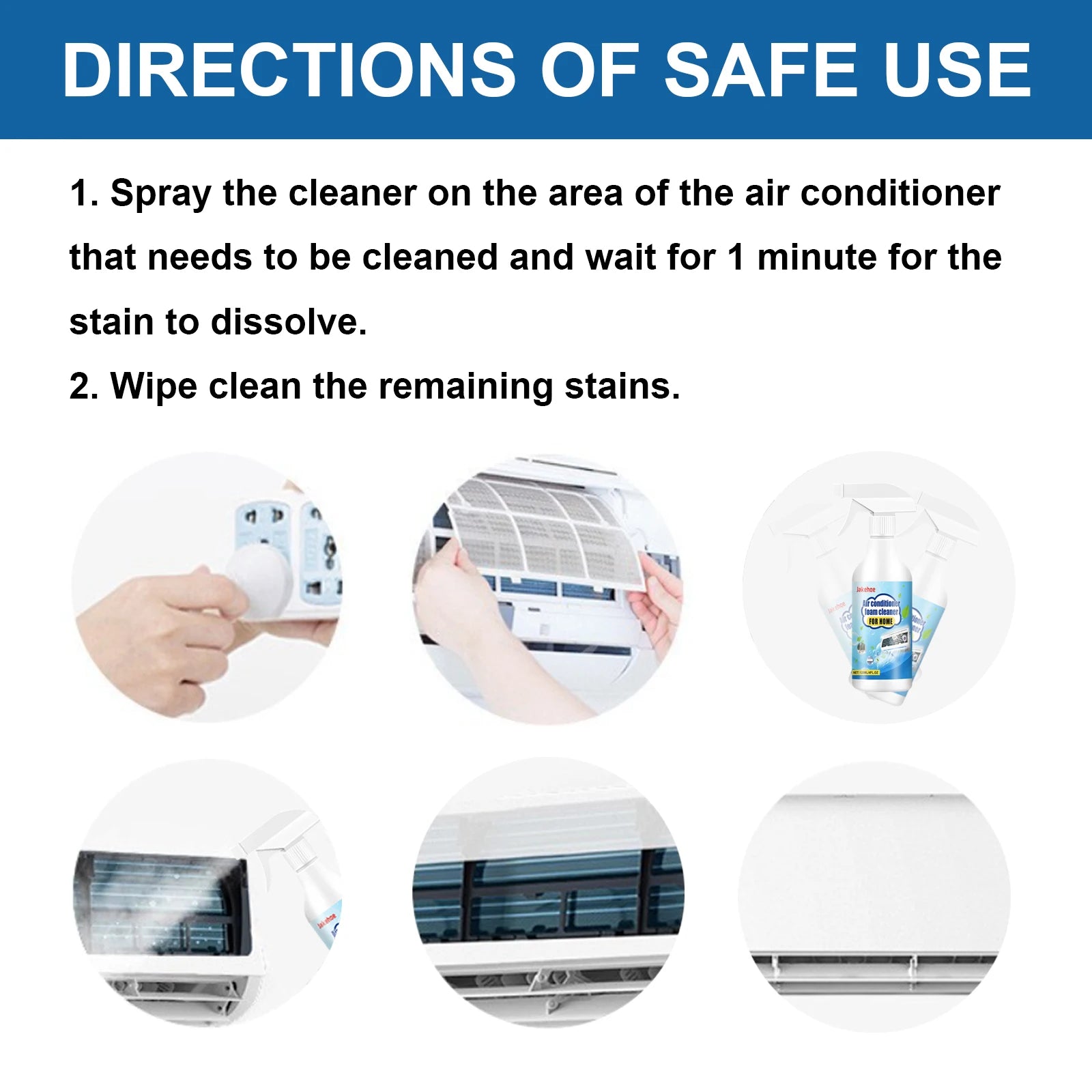 Jakehoe AC Foam Cleaner Spray – Deep Clean & Odor Removal AC Foam Cleaner Zpaxo
