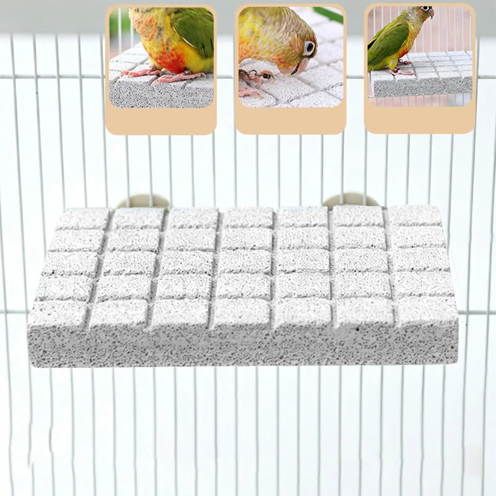 Natural Volcanic Rock Bird Perch Parakeet Chewing Toy Grinding Stone