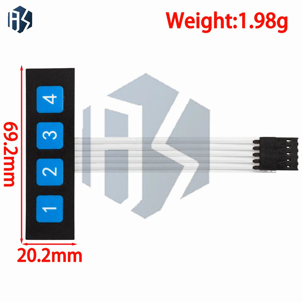 Multi Membrane Matrix Keypad 4-20 Keys Flexible Keyboard 1x4 3x4 4x4 Zpaxo