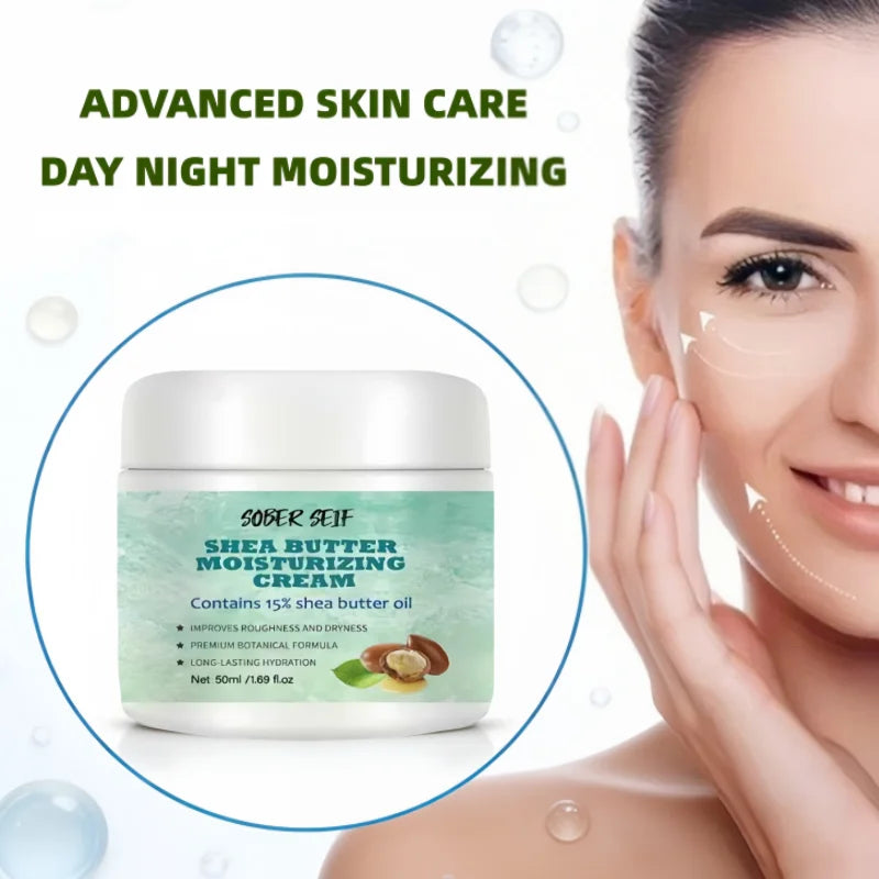 Shea Butter Hyaluronic Acid Multi‑Effect Face Cream 50ml Hydrating Firming Soothing Daily Skin Care Cream Zpaxo