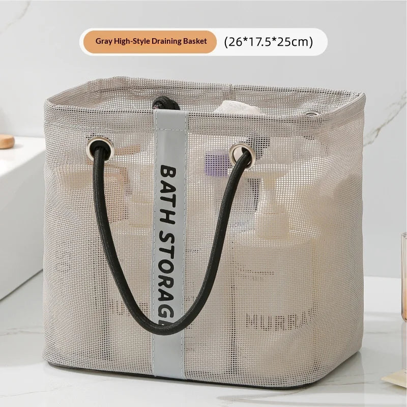 Portable Tote Shower Basket Waterproofbag Handle Large Capacity Zpaxo Gray 26x17x25cm