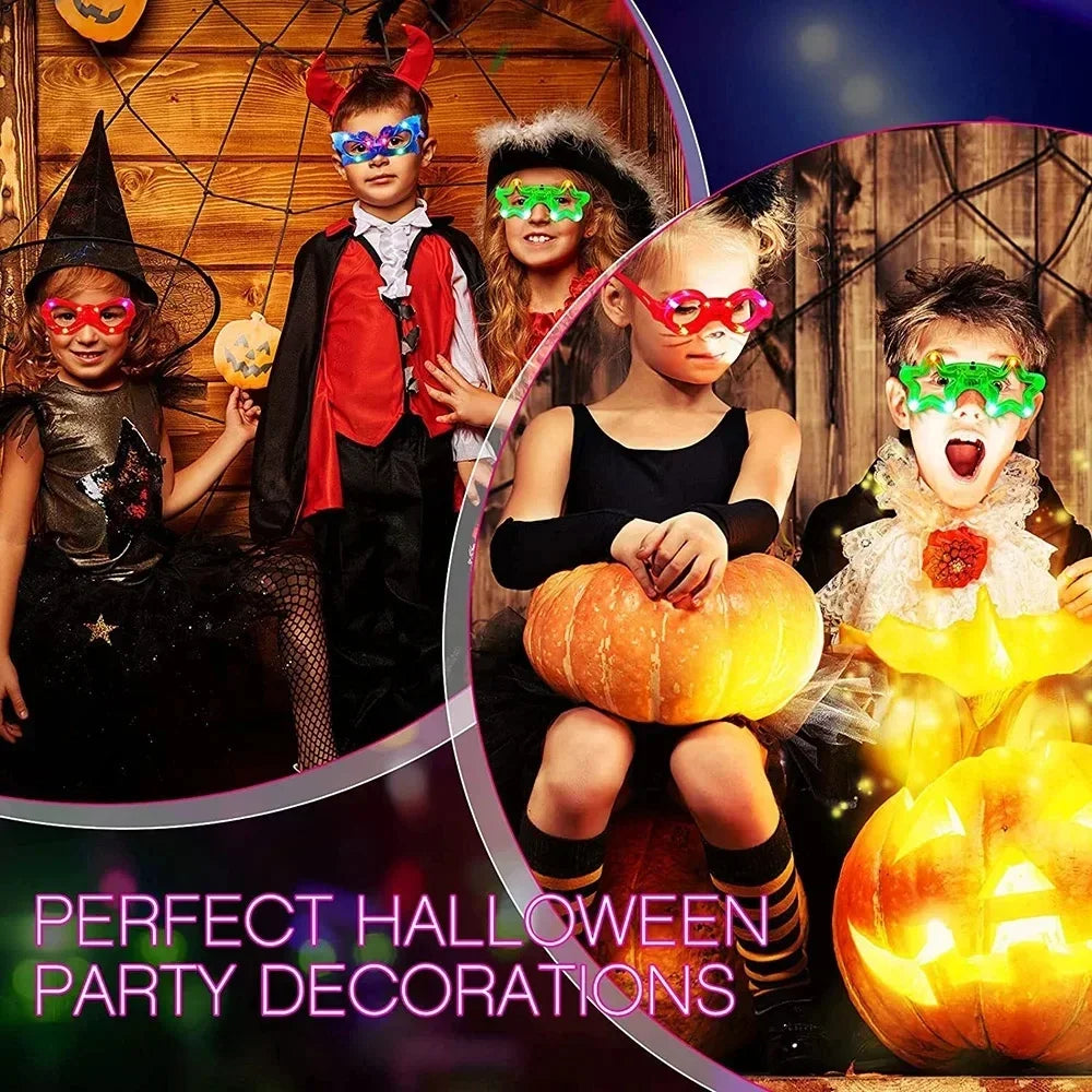 LED Flashing Multi Party Star Glasses Neon Light Up Sunglasses