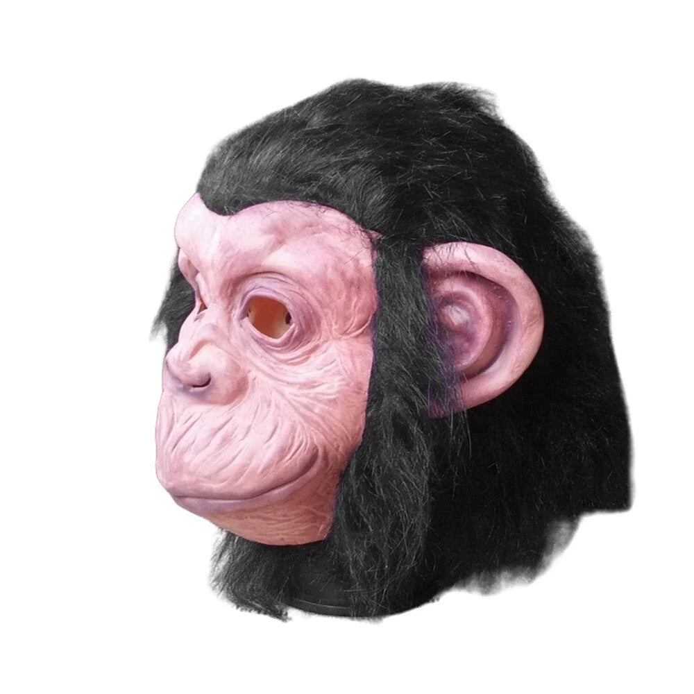 Deluxe Chimp Latex Full Head Mask – Halloween Cosplay Monkey