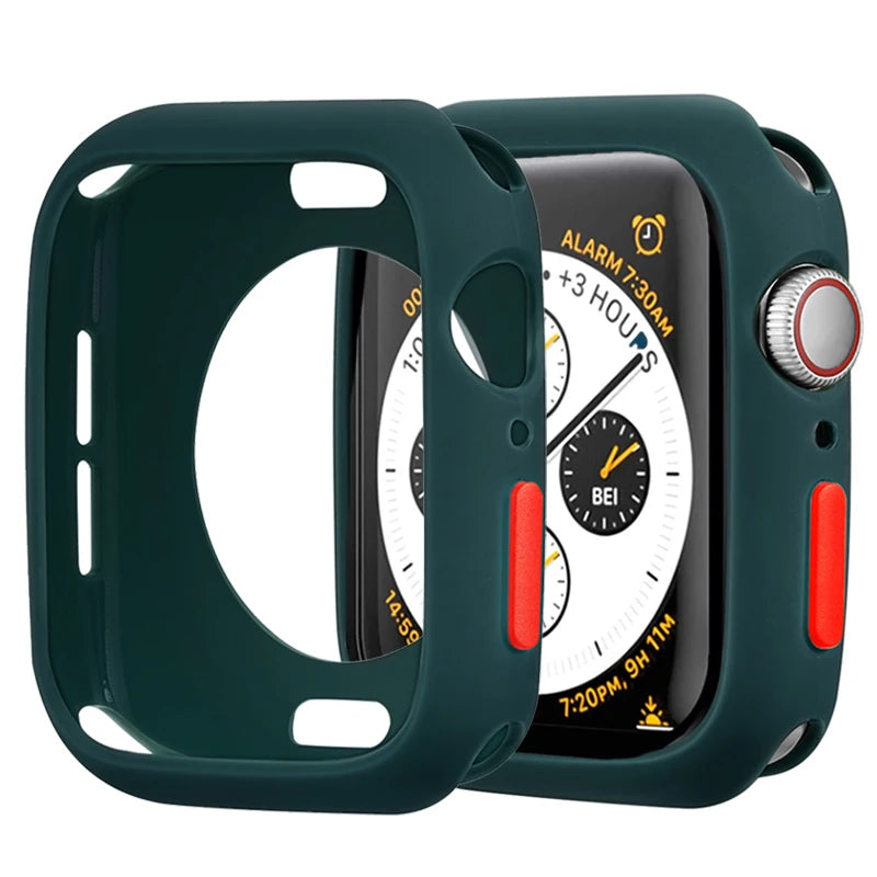 Silicone Case For Apple Watch 9 8 7 6 5 4 se 45mm 41mm 44mm 40mm 42mm 38mm Protection Shell Cover for iWatch Series Ultra 2 49mm Zpaxo