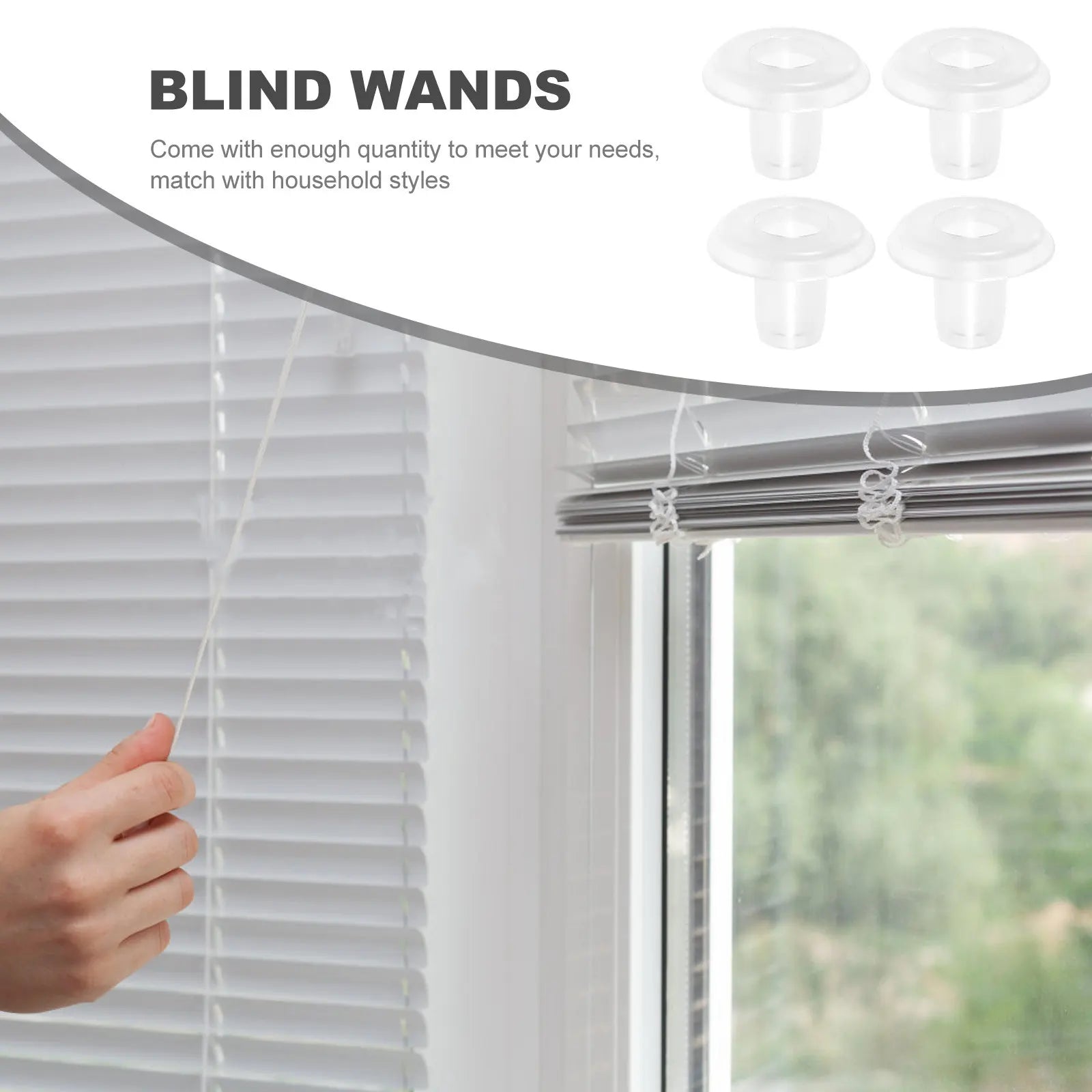 Smooth Surface Pom Blind Wands Replacement Hold Down Curtains Blinds