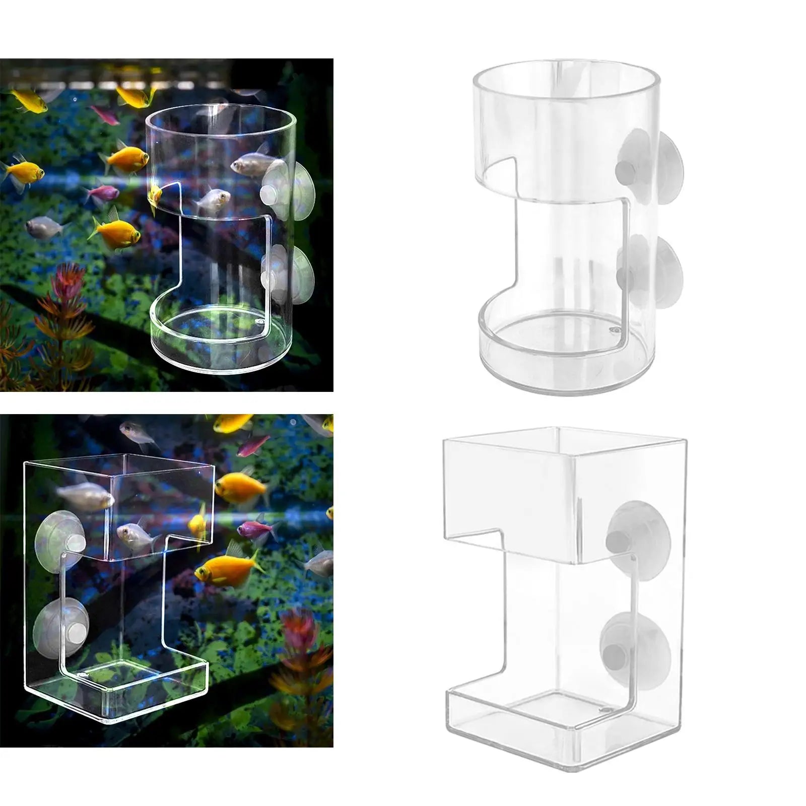 Fish Feeder Transparent Aquarium Floating Food Feeding Bowl Dish Tray Zpaxo