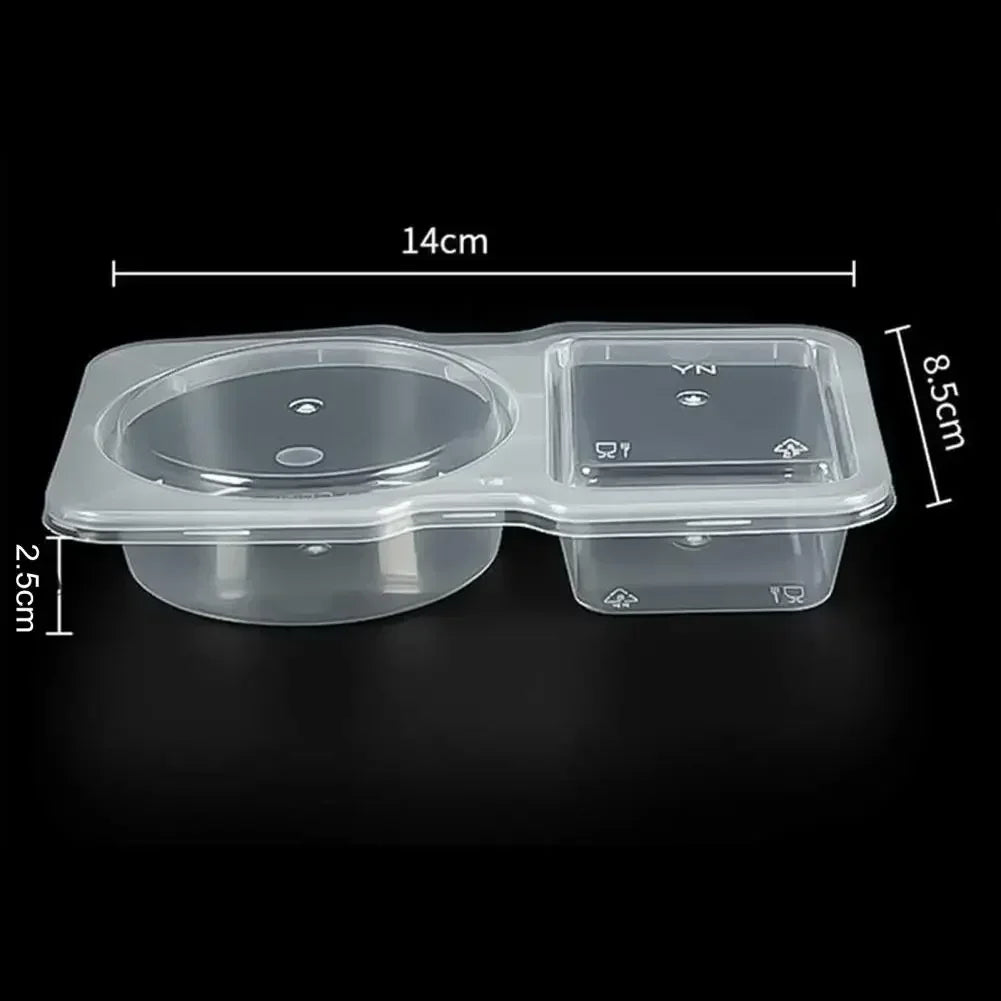 Hot 5/10/20/30Pcs Condiment Container Holder Dual Compartment Spice Box with Lids Reusable Snack Container for Dips Sauce Zpaxo