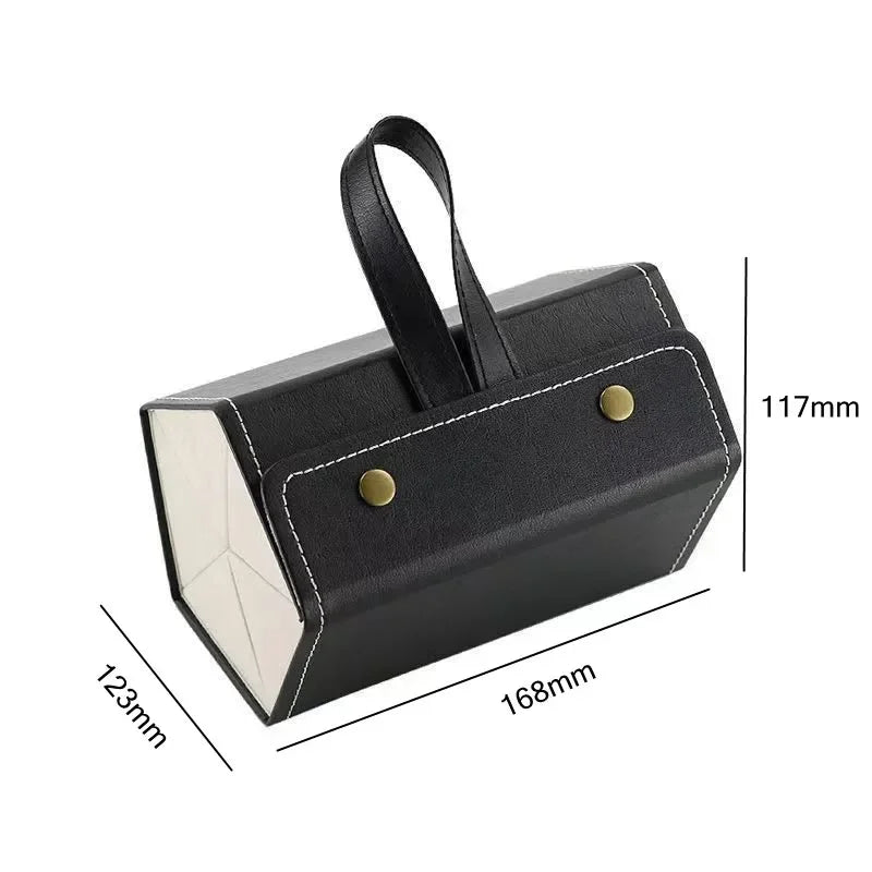 Portable Glasses Organizer with 3/5 Multi-slot Eyeglasses Storage Display Travel Folding Sunglasses PU Leather Case Zpaxo Black 5 grid