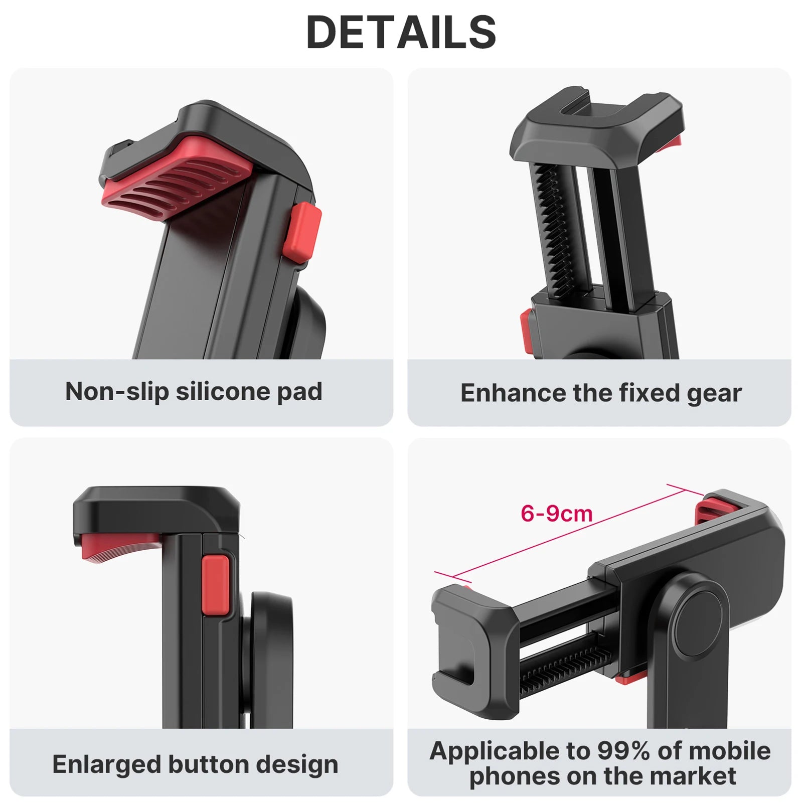 Multi-functional Phone Holder Clamp Tripod Mount 360 Rotatable Dual
