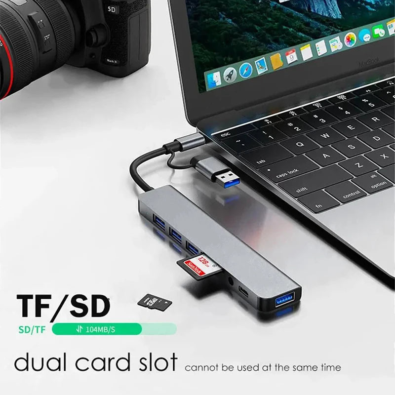 2 USB 3 0 Expander HUB C Docking Station Speed Transmission SD TF
