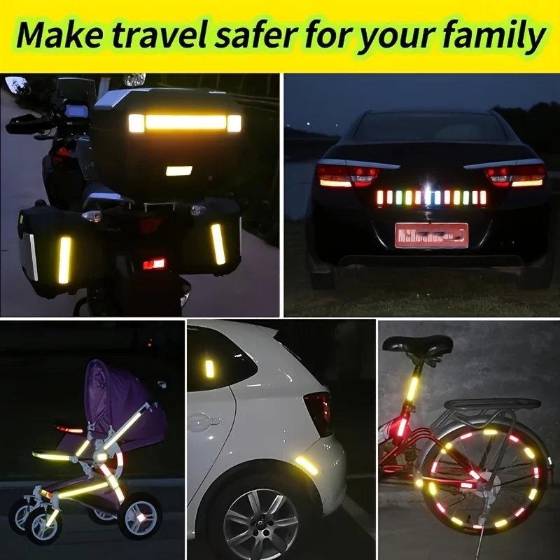 10 Ultra-bright Reflective Safety Stickers Waterproof Fluorescent