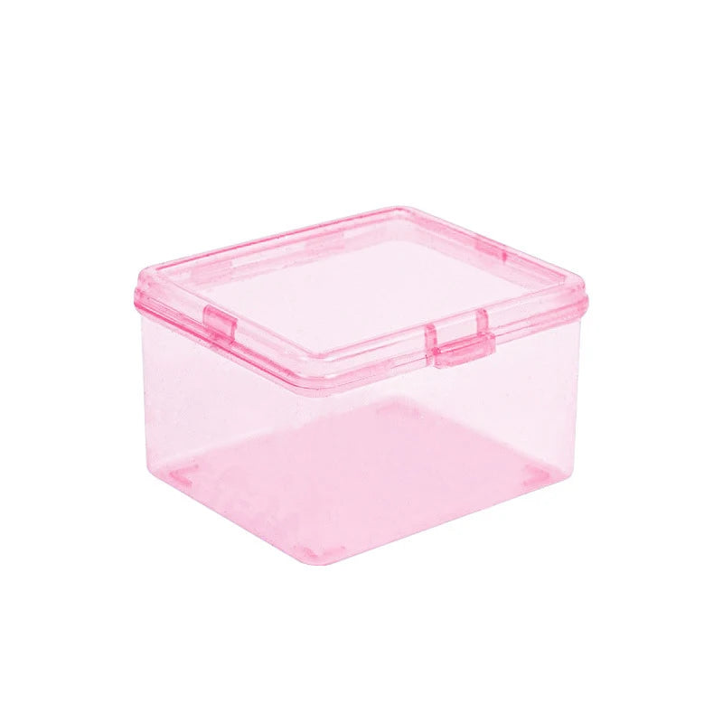 Desk Organizer Box Classification Box New Transparent Plastic Storage Box Stationery Photocards Small Card Storage Box Zpaxo Pink