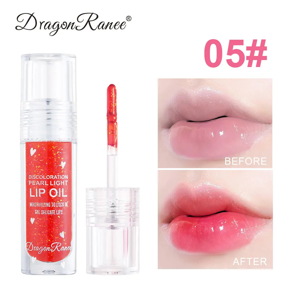 Lip Oil, Lip Gloss, Long-Lasting Moisturizing Tinted Lip Oil, Natural Color, Soft and Smooth Lips, Non-Sticky Glossy Finish, Lipstick Base Lip Gloss Zpaxo 5Dr117