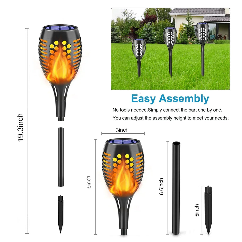 Solar Flickering Flame Torch Lights – LED Outdoor Garden Stake