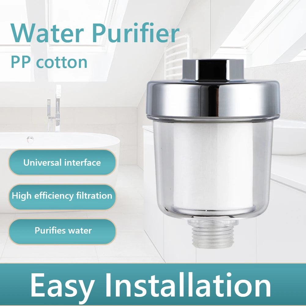 Household Water Filter Filtered Shower Head Transparent 5 Micron PP