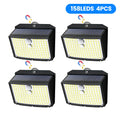 Magnetic Solar Lights Outdoor Motion Sensor 158/268 LED Waterproof IP65 Wall Mounted Security Light With 3 Modes For Camping Zpaxo 158LED-4PCS
