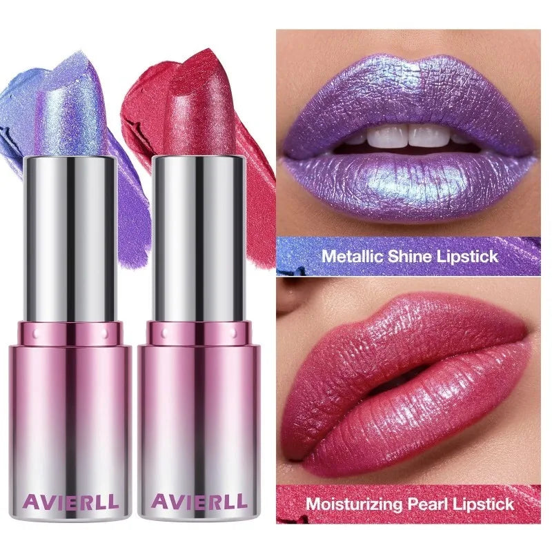 14 Colors Metallic Sparkle Lipstick Polarizing Glitter Shiny Lip Gloss Waterproof Long Lasting Gold Pearl Shine Sexy Lips Makeup Zpaxo