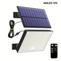 Solar Lights Outdoor 172/344/400 LED Split Solar Security Lights Motion Sensor Solar Powered Garden Light Waterproof Yard Garage Zpaxo 400LED 1PC