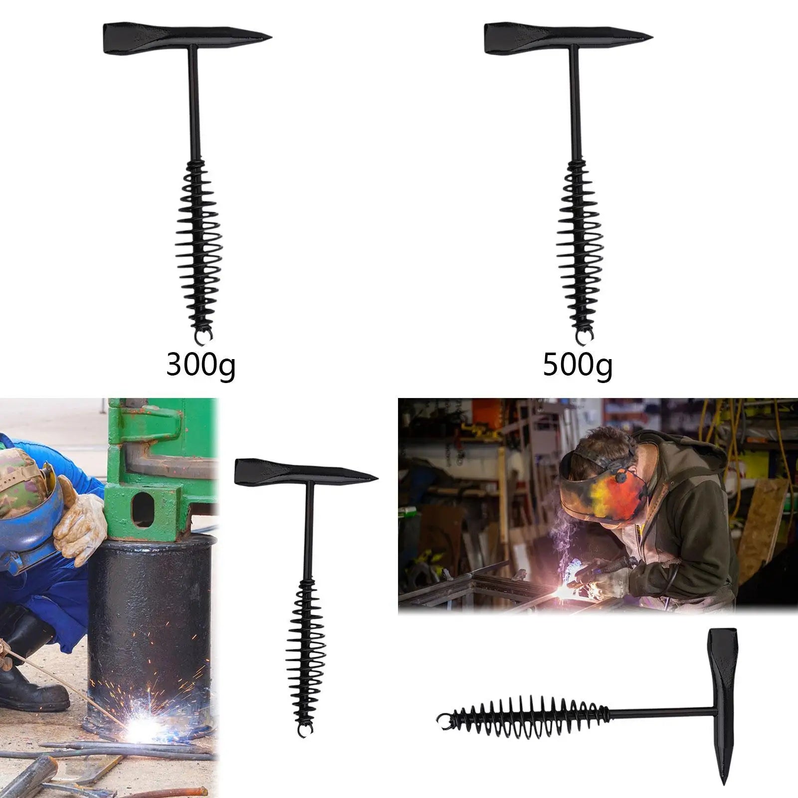 Welding Hammer with Coil Spring Handle, Double Head Hammer, Compact Slag Hammer, Hand Tool for Arc Welding, Electrician Zpaxo