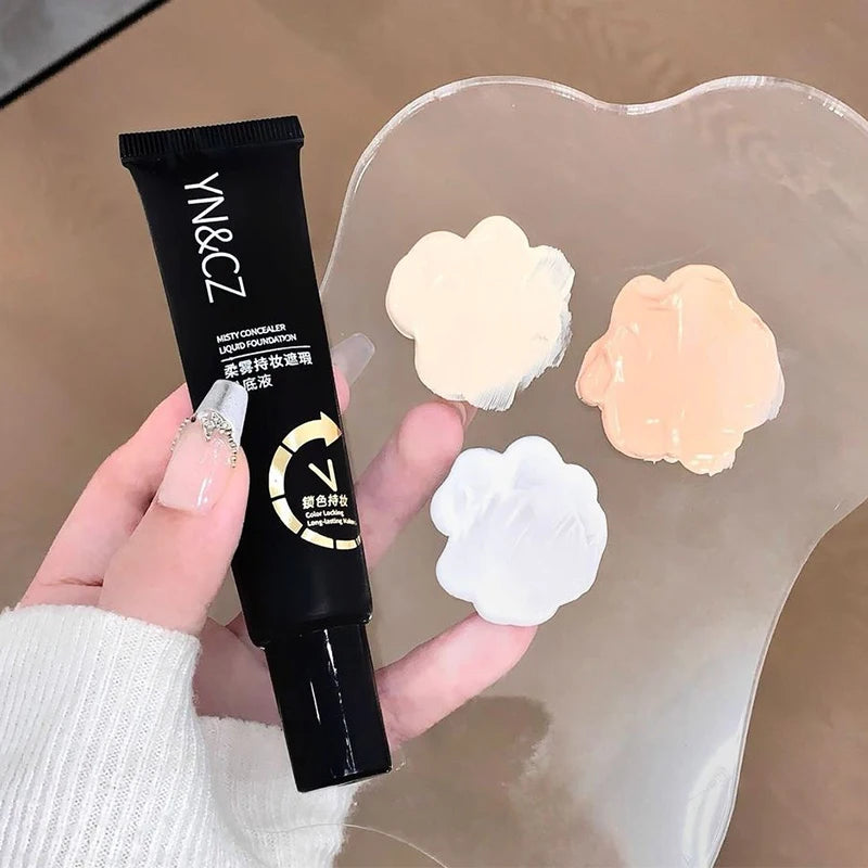 White Liquid Foundation Full Coverage White Foundation for Halloween Goth Makeup Creamy Liquid Formula High Concealer Face Paint Zpaxo